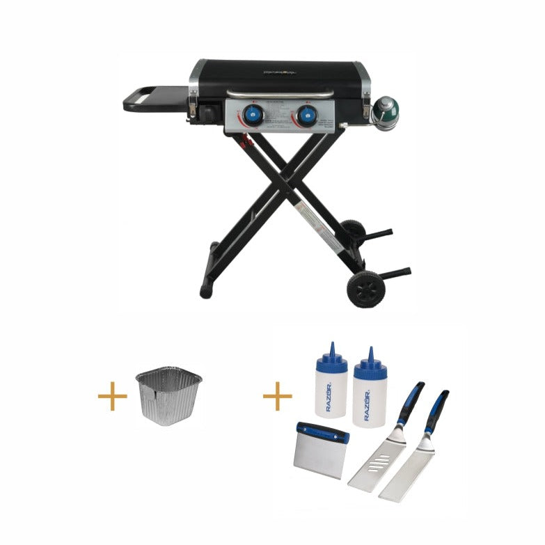 Deluxe 25" Inch Folding 2Burner Griddle for Maximum Portability with