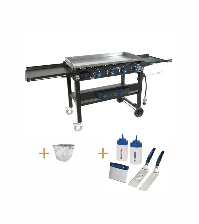 Deluxe 37" Inch 4Burner Griddle with FREE 5 Piece Accessory Kit Razor