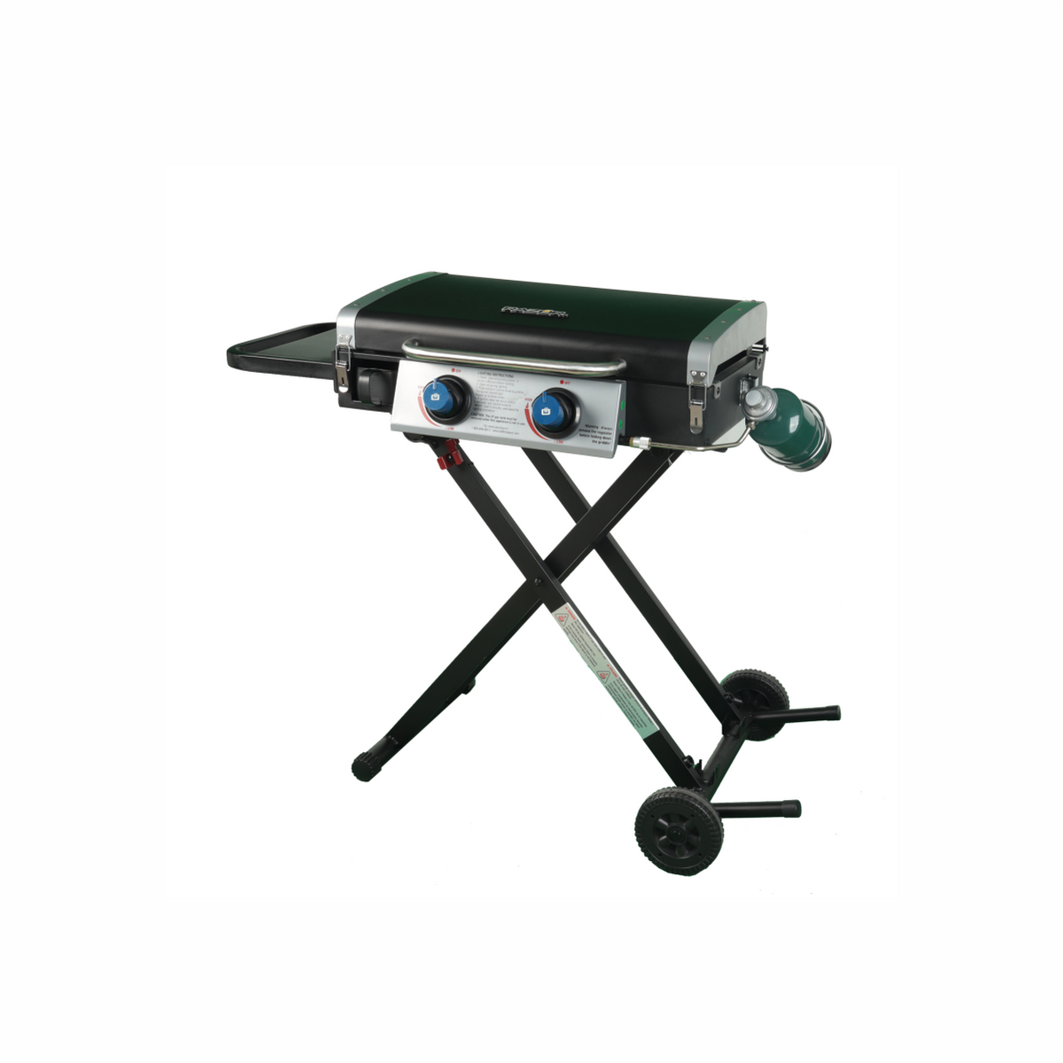 25 in. 3-Burner Portable Propane Gas Griddle with Lid in Black