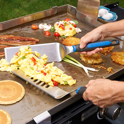 Deluxe 25" Inch Folding 2-Burner Griddle for Maximum Portability with FREE 5 Piece Accessory Kit