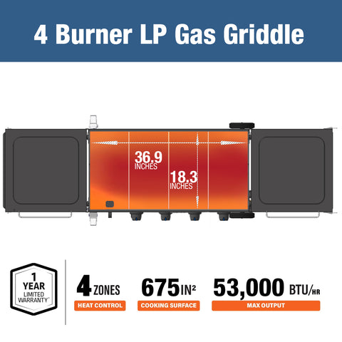 37in Razor 4 Burner Deluxe Griddle