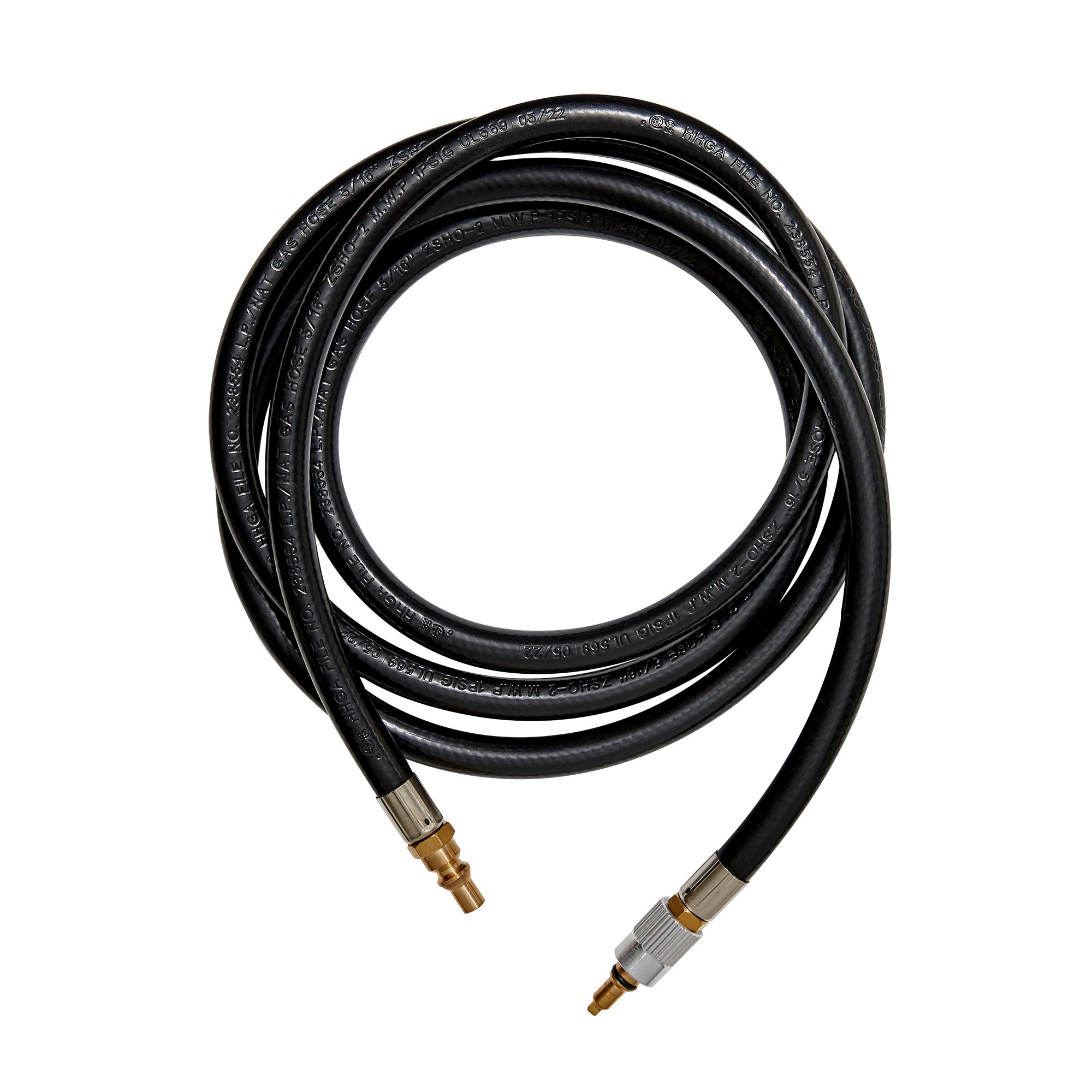 12ft Propane Hose Gas Line Quick Connect Adapter For RV To Grill BBQ Stove, Blackstone Compatible, Rubber & Brass