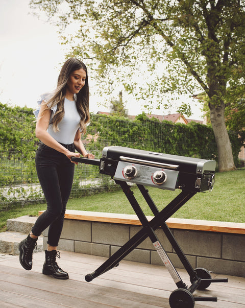 Deluxe 25" Inch Folding 2-Burner Griddle for Maximum Portability with FREE 5 Piece Accessory Kit